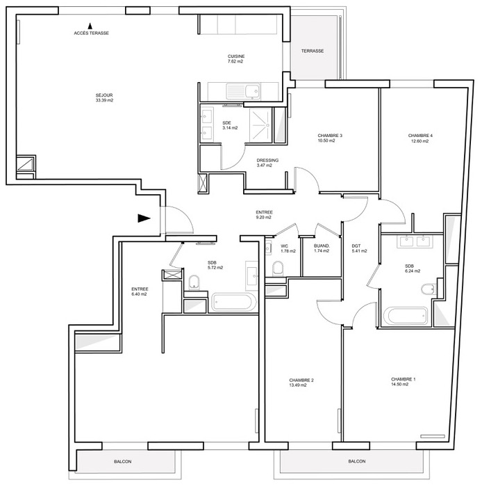 LEV_PLAN_existant-01 copie Plan d'architecture - Sous sol - Architecte d'intérieur Paris