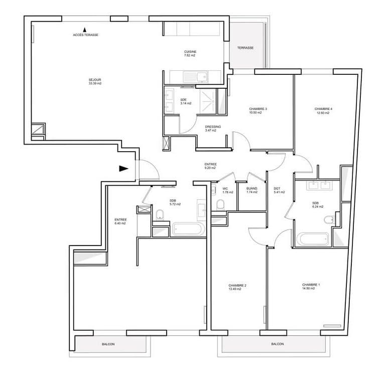 Plan d'architecture - Sous sol - Architecte d'intérieur Paris