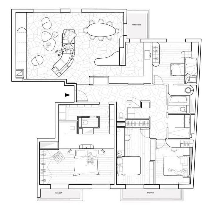 Plan d'architecture - Cuisine et Salle à manger - Architecte d'intérieur Paris